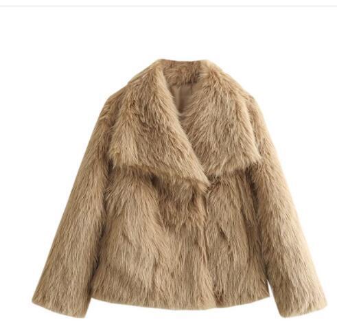 Plush Lapel Winter Coat