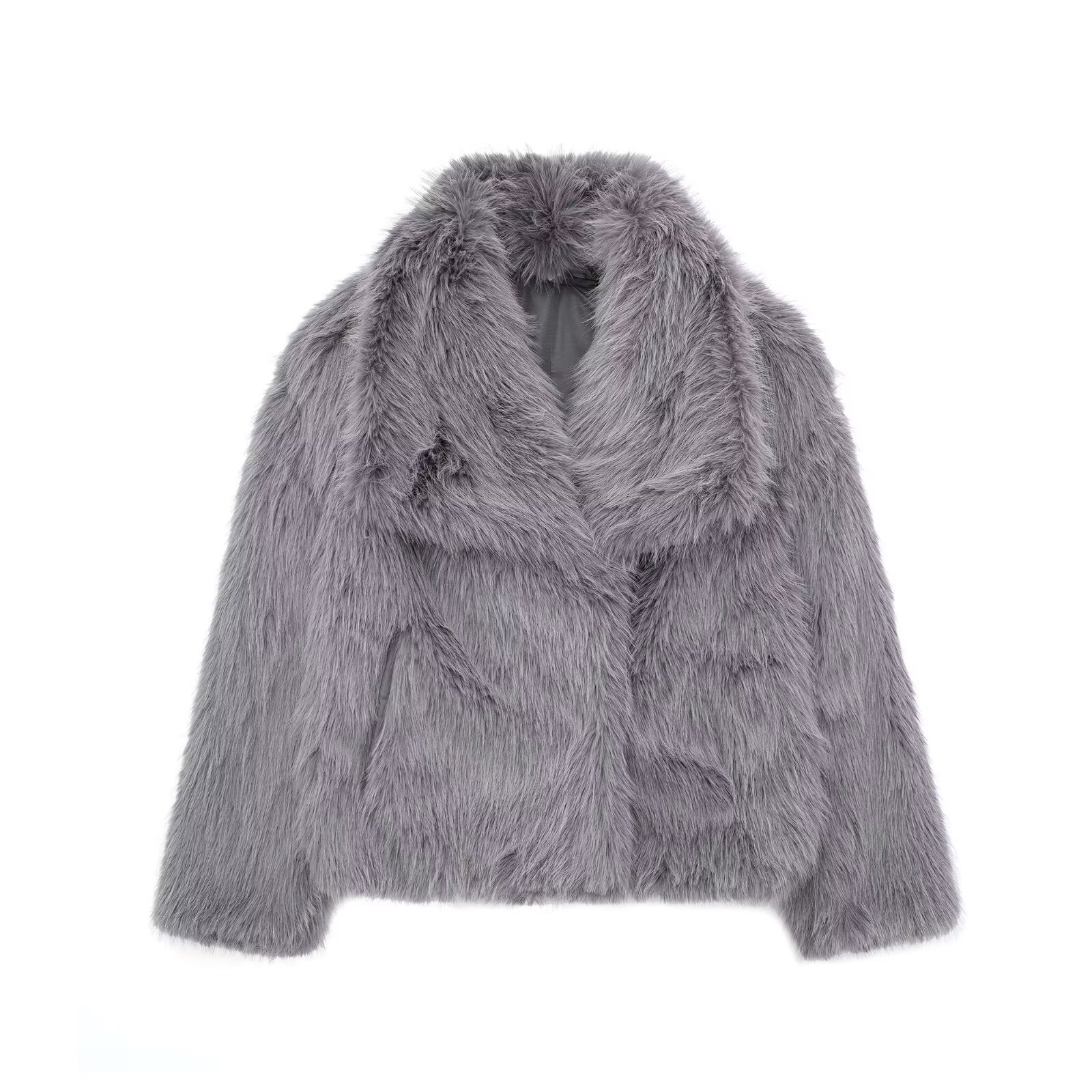 Plush Lapel Winter Coat