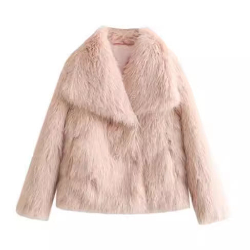 Plush Lapel Winter Coat