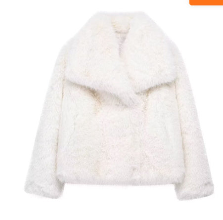 Plush Lapel Winter Coat