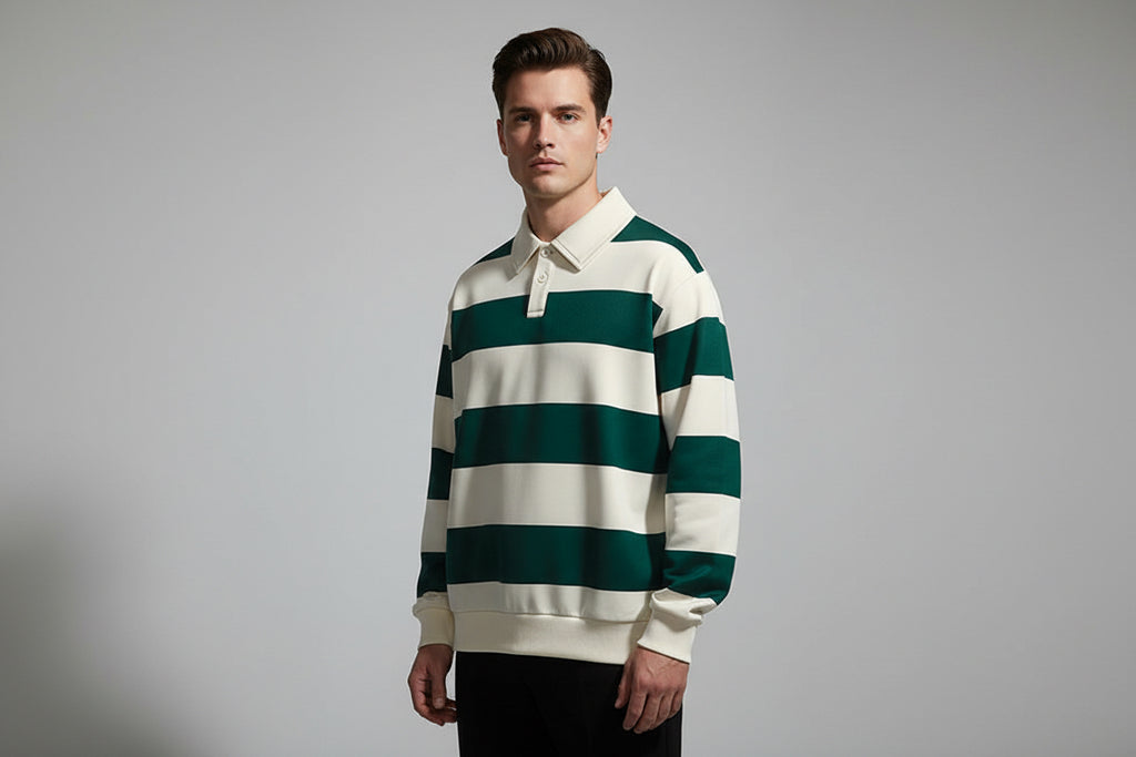 Retro Stripe Polo Sweater
