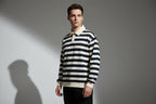 Retro Stripe Polo Sweater