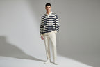 Retro Stripe Polo Sweater