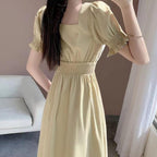 Sunlit High-Waist Dress
