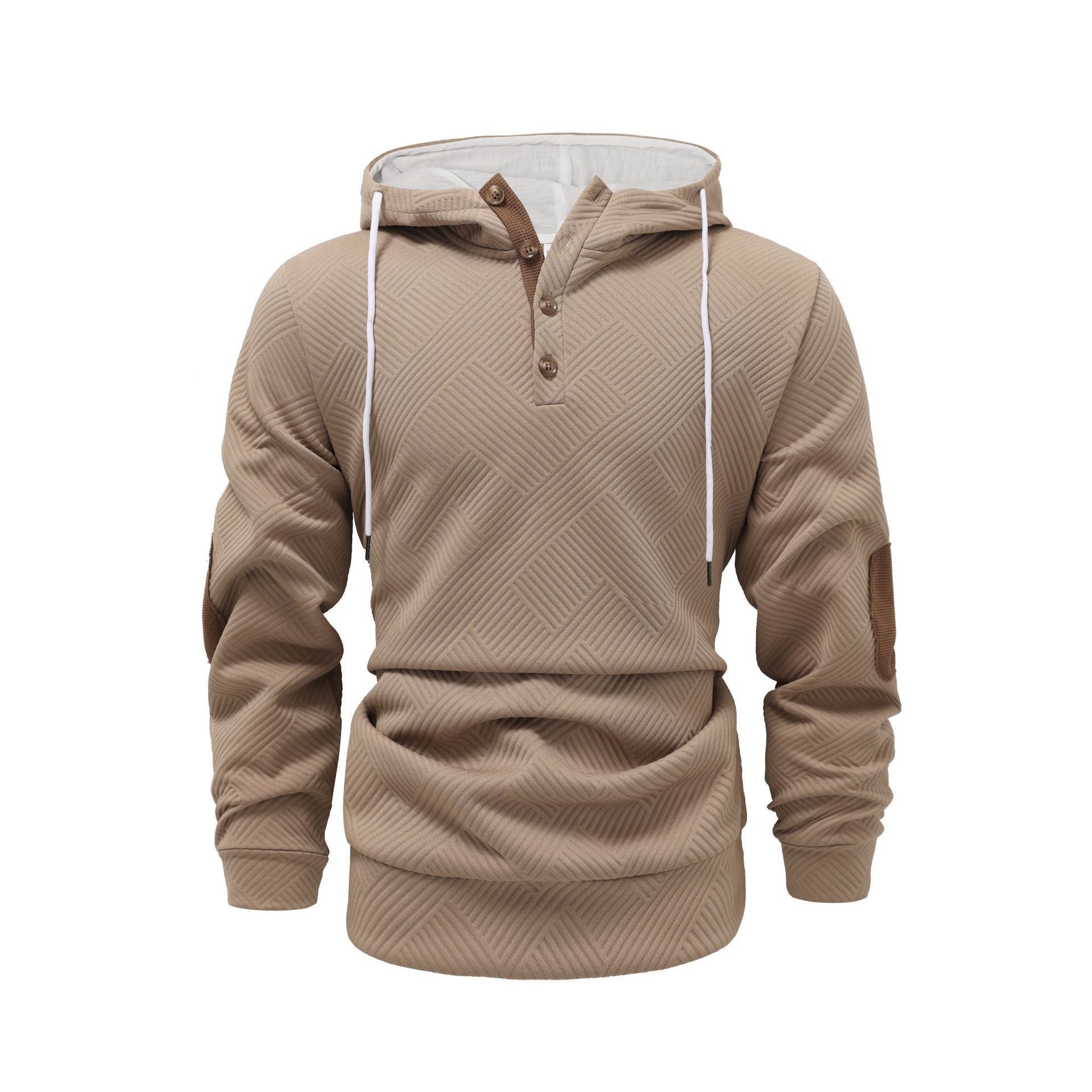Textured Henley Hoodie