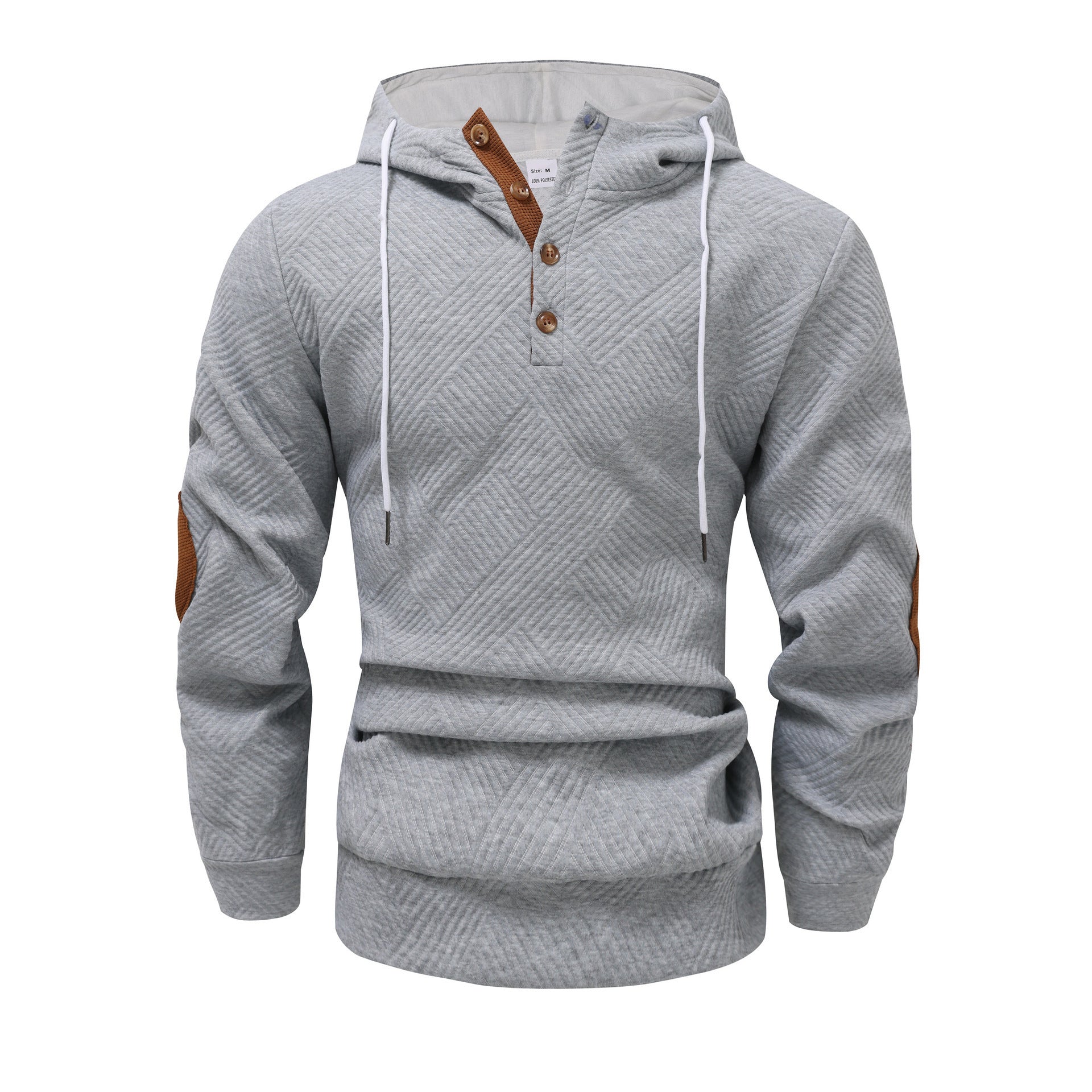Textured Henley Hoodie