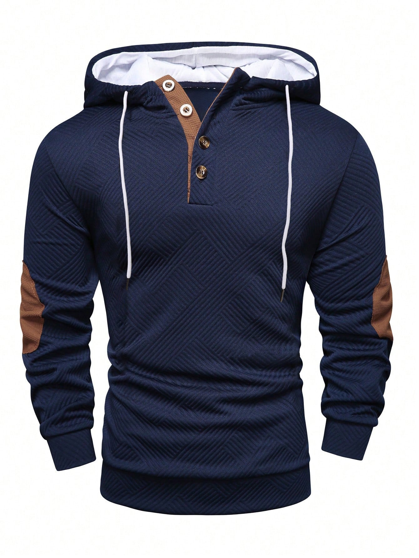 Textured Henley Hoodie