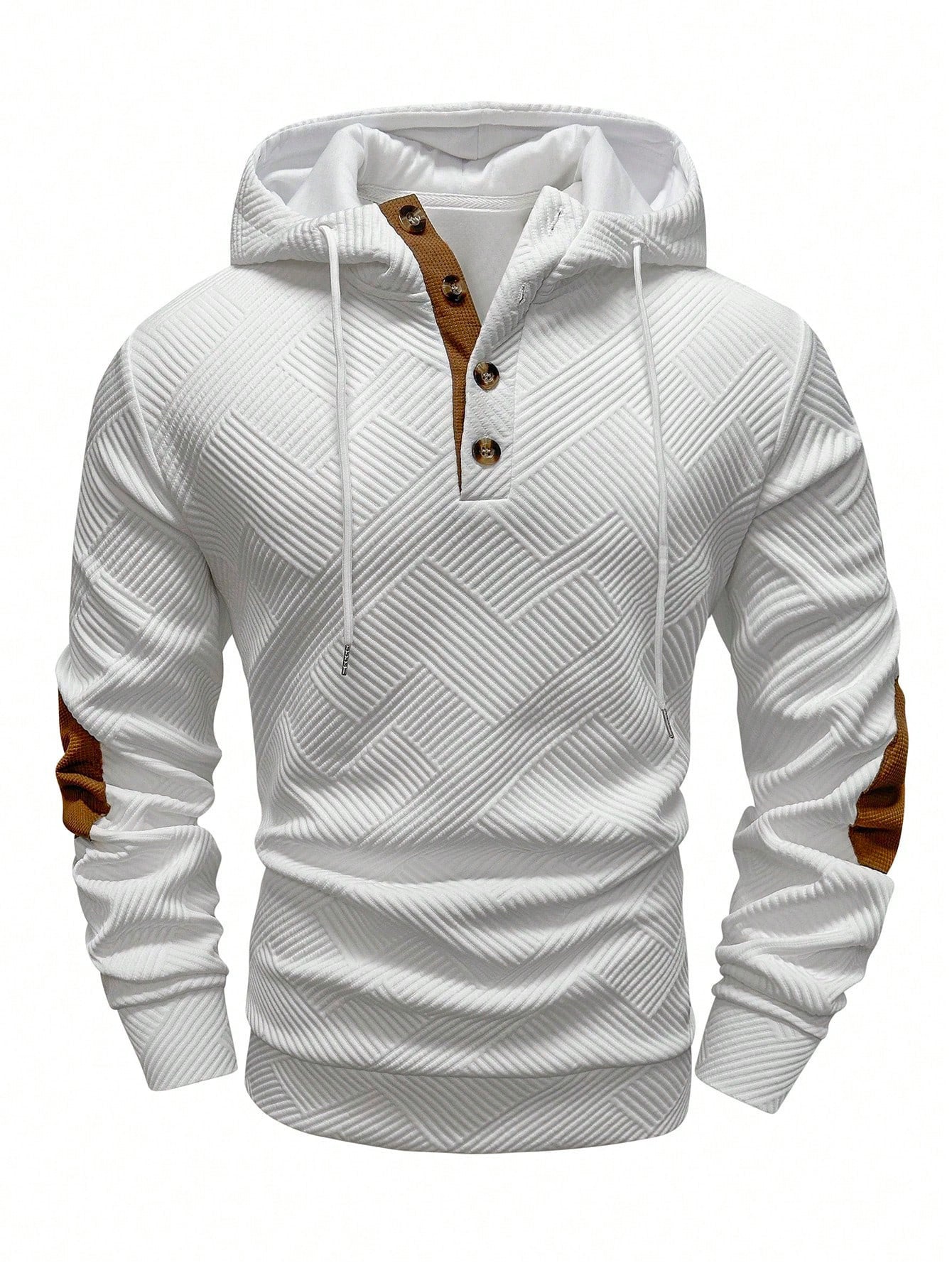 Textured Henley Hoodie