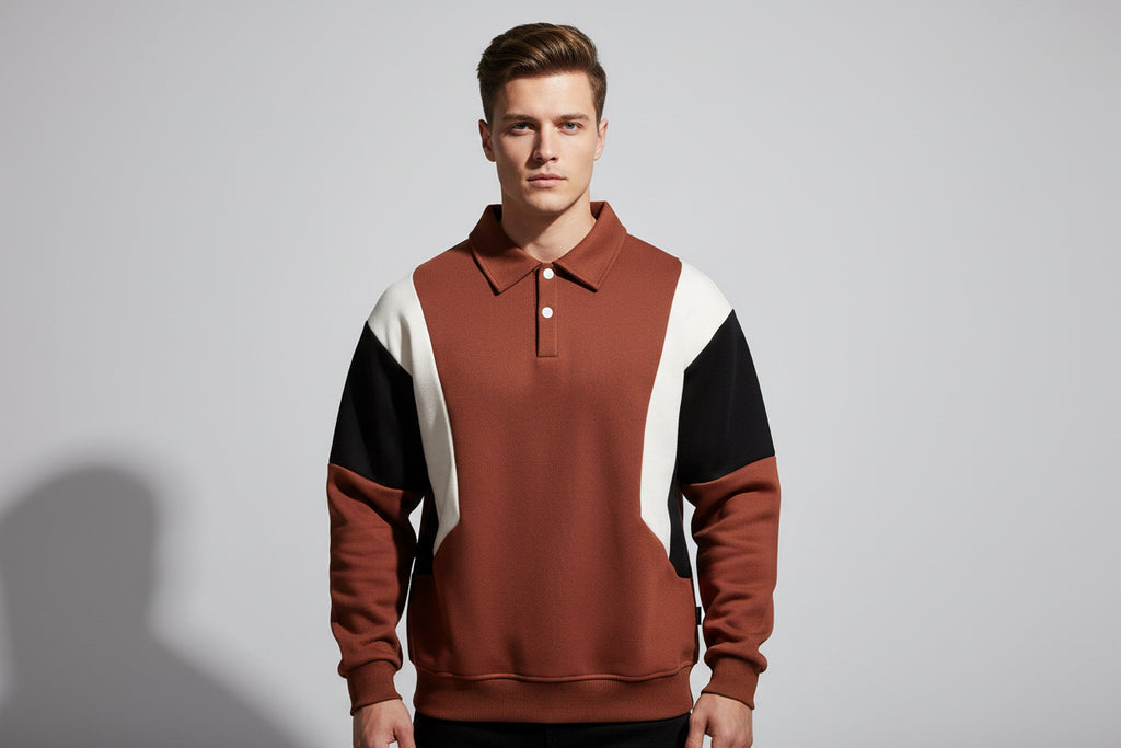 Tri-Tone Polo Sweater