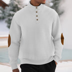 Waffle Knit Stand Collar Sweater