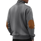 Waffle Knit Stand Collar Sweater