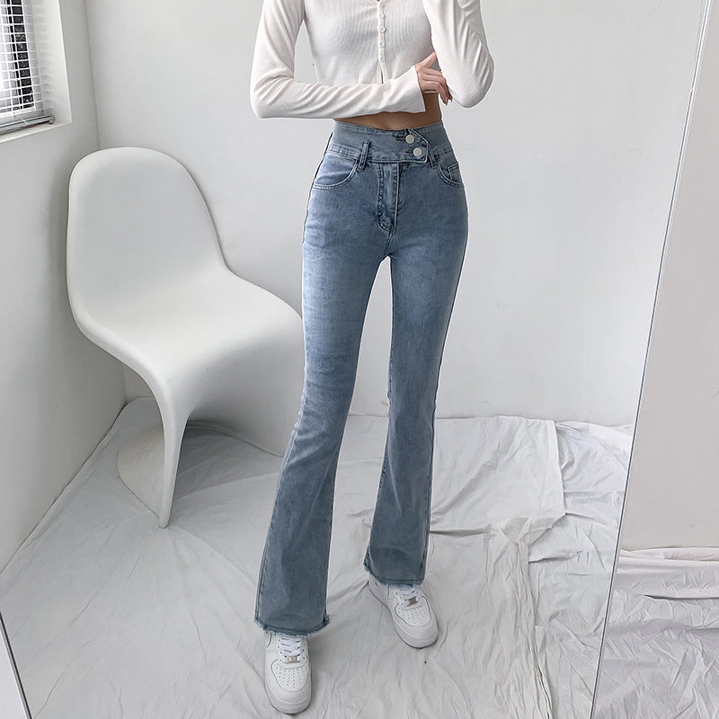 Women's High-Waist Slim Fit Light Denim Jeans