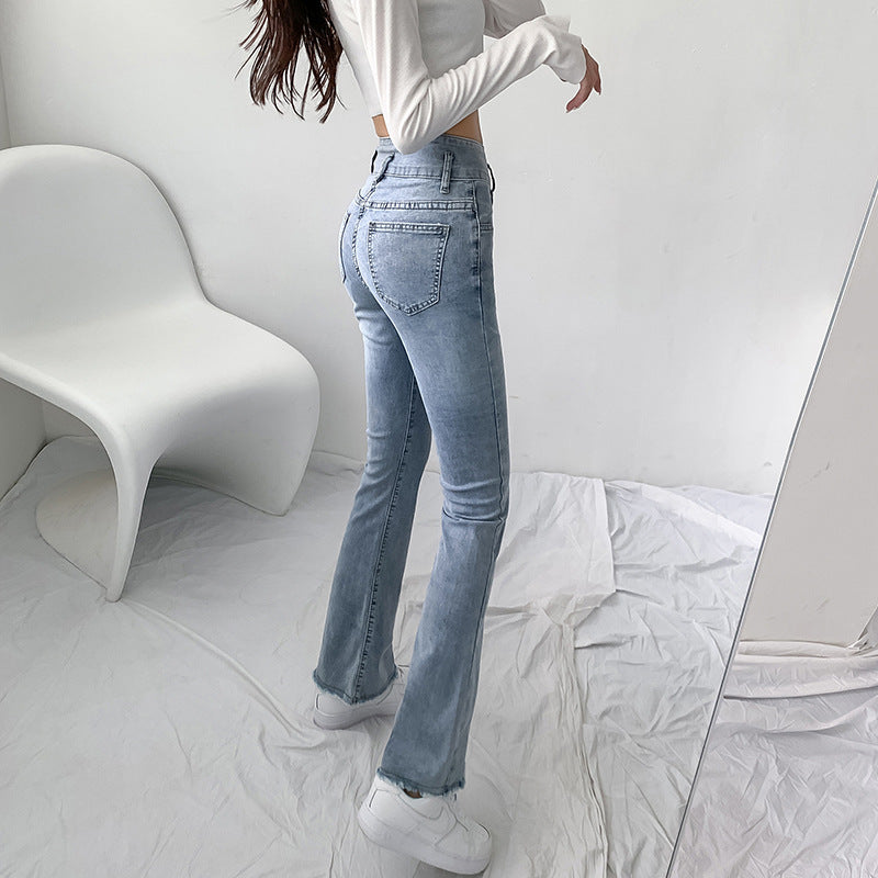 Women's High-Waist Slim Fit Light Denim Jeans