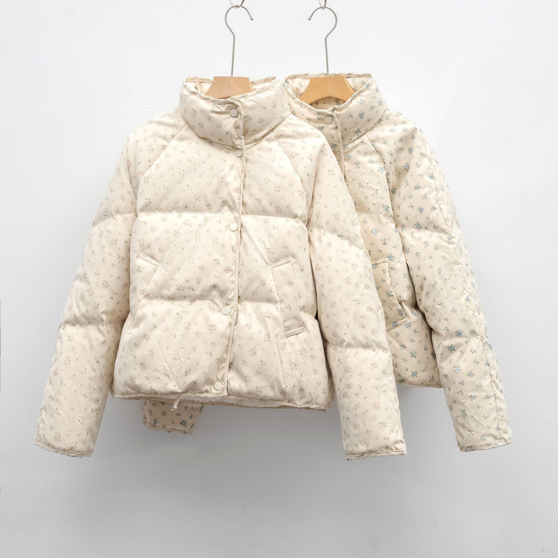 Women's Petite Floral Short Down Jacket