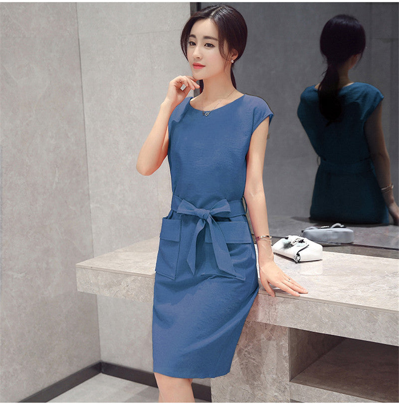 Women's Petite Lace-Up A-Line Dress