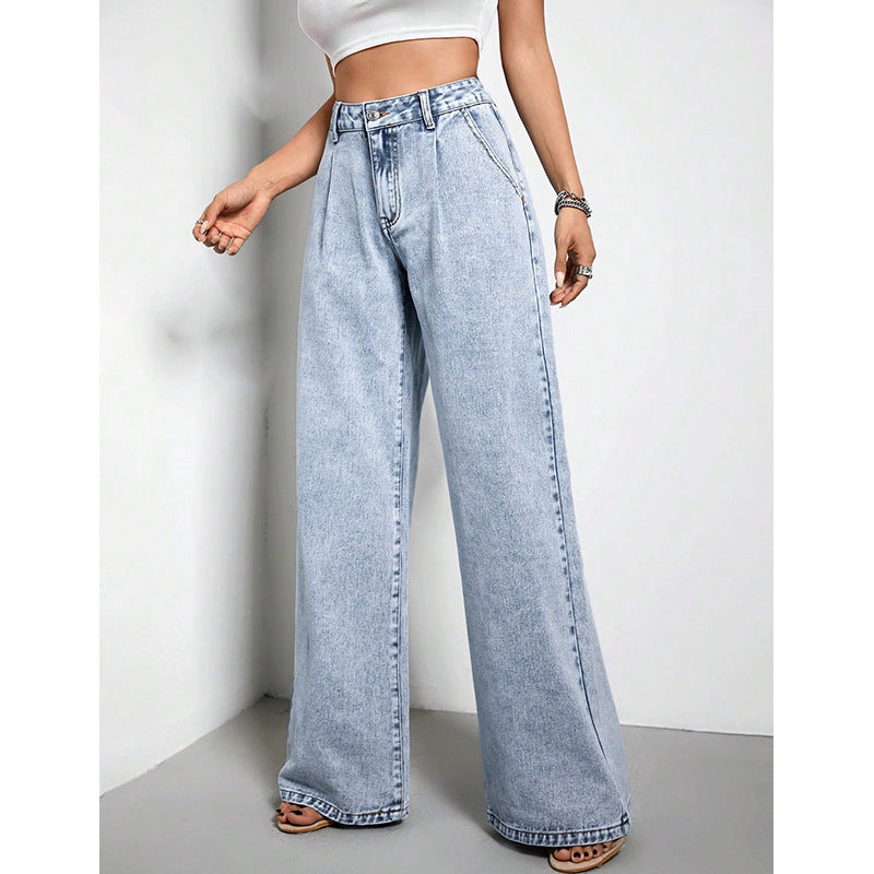 Women's Wide-Leg Drape Denim jeans