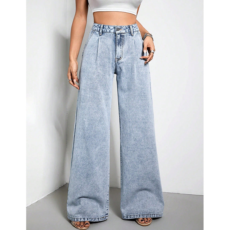 Women's Wide-Leg Drape Denim jeans