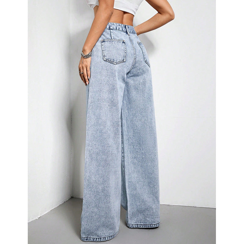 Women's Wide-Leg Drape Denim jeans