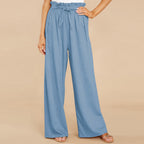 Mid-Waist Wide-Leg Trousers