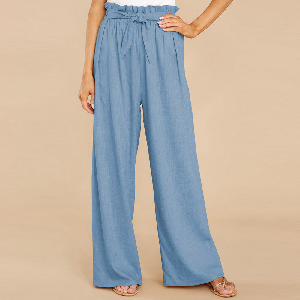 Mid-Waist Wide-Leg Trousers