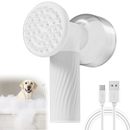 Silicone Self-Foaming Pet Bath Brush with Soap Dispenser