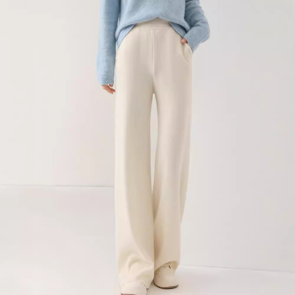High-Waist Wool Tapered Trousers