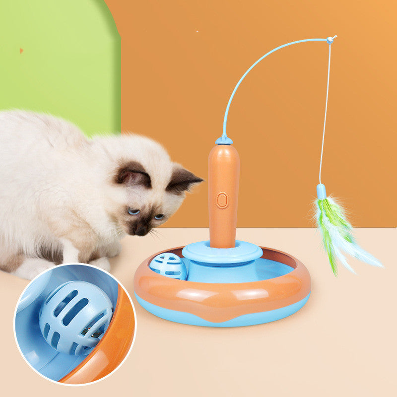 Interactive Automatic Cat Toy Turntable – Electronic Spinning Track with Safe Design for Cats' Entertainment