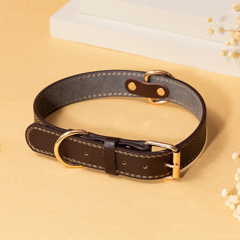 Premium Leather Cowboy Dog Collar for All Seasons