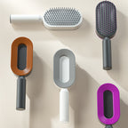 Self-Cleaning Scalp Massage Hair Brush – 3D Air Cushion Anti-Static Detangling Comb for All Hair Types | Pain-Free, No-Pull Hair Brush for Healthy Hair Growth & Frizz-Free Styling