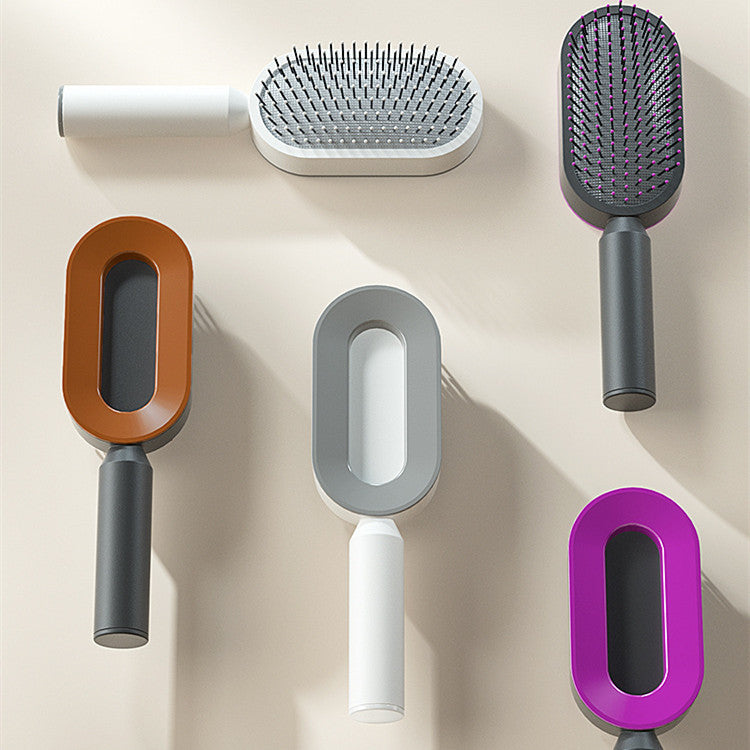 Self-Cleaning Scalp Massage Hair Brush – 3D Air Cushion Anti-Static Detangling Comb for All Hair Types | Pain-Free, No-Pull Hair Brush for Healthy Hair Growth & Frizz-Free Styling