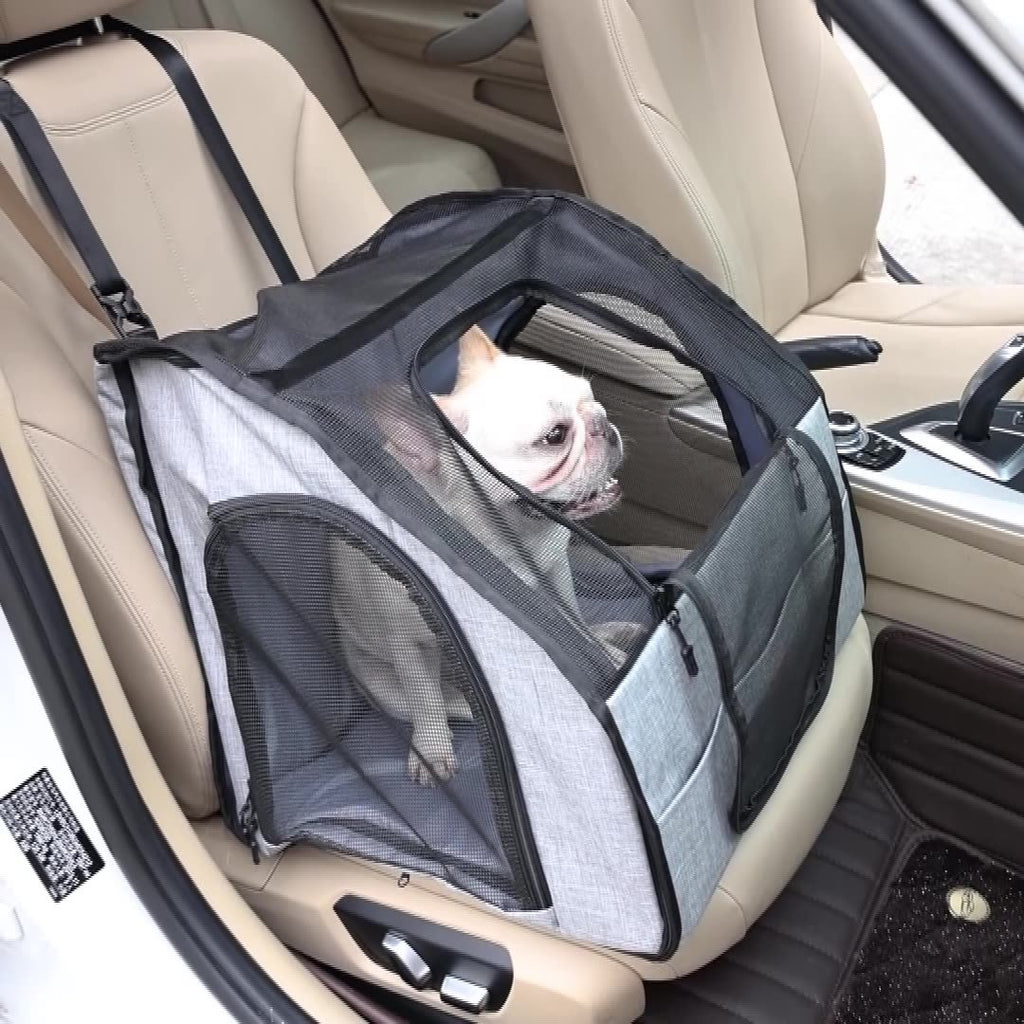 Portable Pet Travel Carrier for Dogs – Foldable Dog Car Seat & Crate