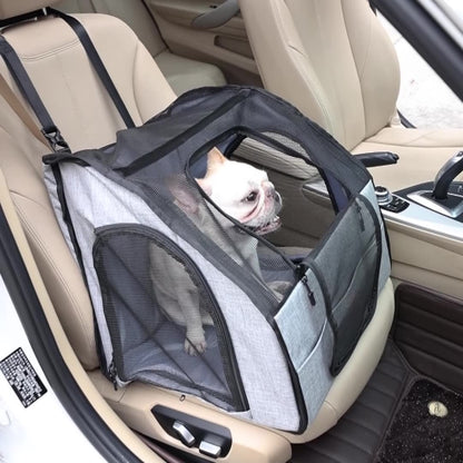 Portable Pet Travel Carrier for Dogs – Foldable Dog Car Seat & Crate