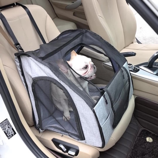 Portable Pet Travel Carrier for Dogs – Foldable Dog Car Seat & Crate