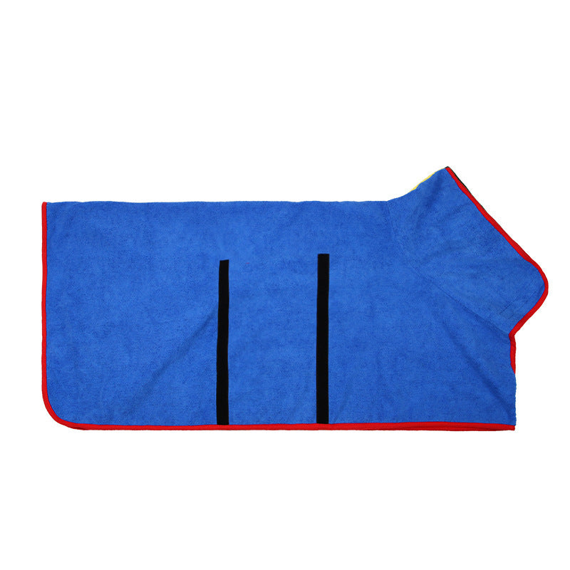 Super Absorbent Dog Bathrobe Towel – Fast Drying Microfiber Pet Drying Coat with Adjustable Neck & Chest Straps – Moisture-Wicking & Soft Dog Towel Robe