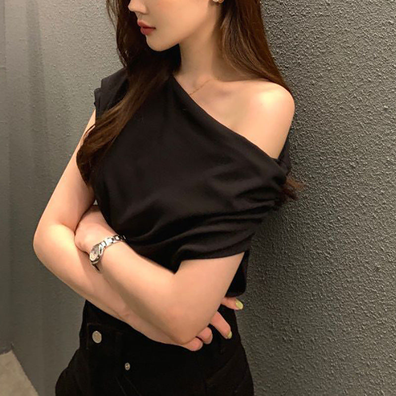 Women’s Solid Color Socialite Pullover Top – Chic Polyester Blend Blouse