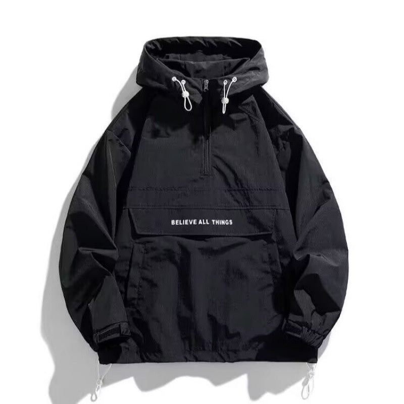 Men’s Casual Hooded Sweatshirt – Youth Long Sleeve Pullover Hoodie for Spring & Autum