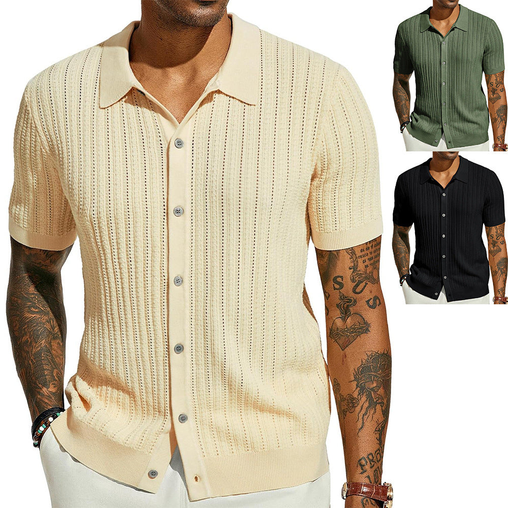 Men’s Plus Size Short Sleeve T-Shirt – Lightweight Polyester Casual Top for Summer & Daily Wear