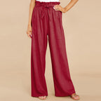 Mid-Waist Wide-Leg Trousers