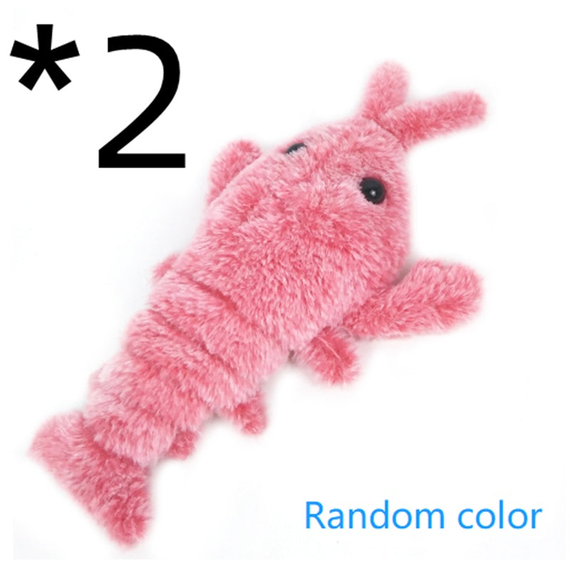 Interactive USB Rechargeable Jumping Lobster Plush Toy – Realistic Moving Cat Toy for Kids & Pets