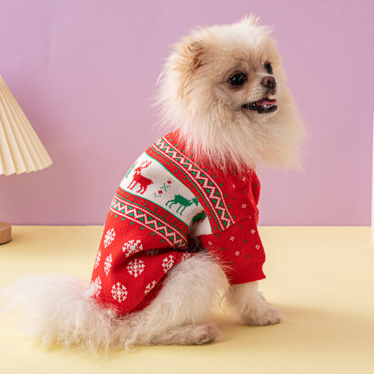 Cozy Knitted Wool Sweater – Europe & America Style with Elk and Christmas Tree Designs