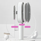 Self-Cleaning Scalp Massage Hair Brush – 3D Air Cushion Anti-Static Detangling Comb for All Hair Types | Pain-Free, No-Pull Hair Brush for Healthy Hair Growth & Frizz-Free Styling