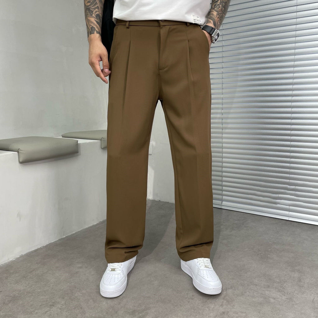 Cotton-Blend Casual Leisure Trousers