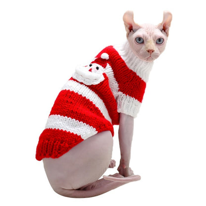 Handmade Wool Pet Sweater – Warm & Stylish Striped Dog & Cat Sweater for Winter