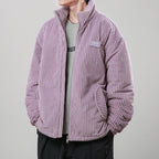 Men’s Corduroy Cardigan Coat – Korean Style Casual Outerwear Jacket | Soft Polyester Fiber, Comfortable Fit & Straight Hem Design