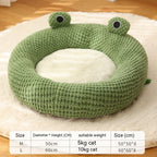 Cute Cartoon Frog Shape Pet Bed for Dogs and Cats - Soft Plush Cozy Sofa with Non-Slip Bottom