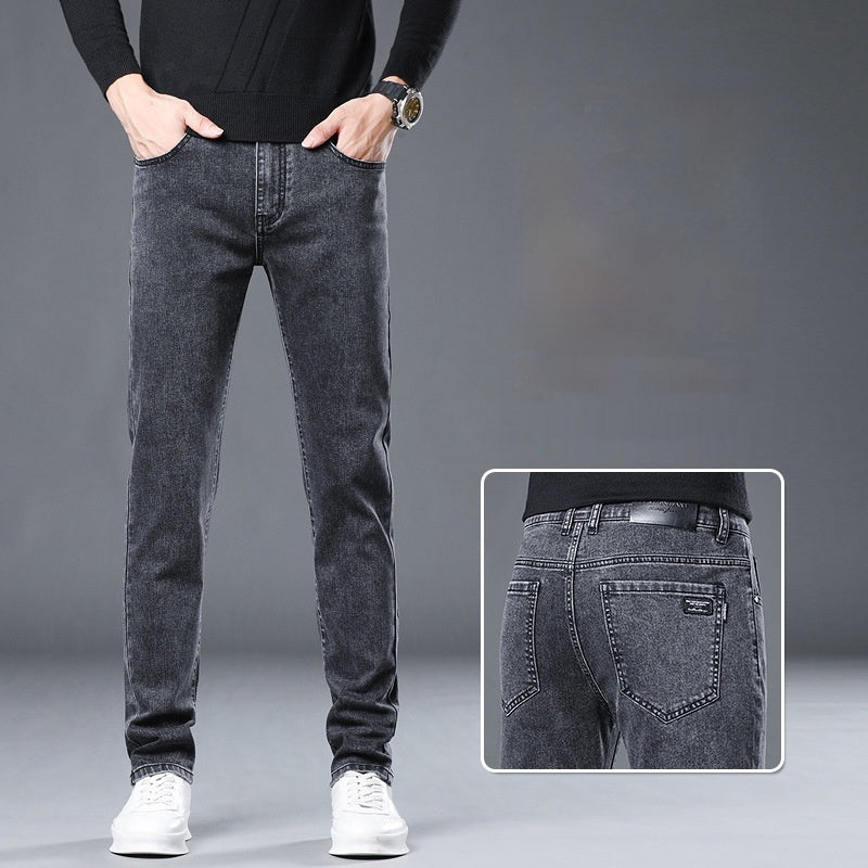 Non-Iron Straight-Fit Cotton Jeans