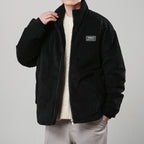 Men’s Corduroy Cardigan Coat – Korean Style Casual Outerwear Jacket | Soft Polyester Fiber, Comfortable Fit & Straight Hem Design