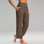 High-Waist Straight-Leg Casual Trousers