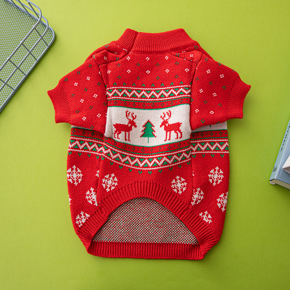 Cozy Knitted Wool Sweater – Europe & America Style with Elk and Christmas Tree Designs