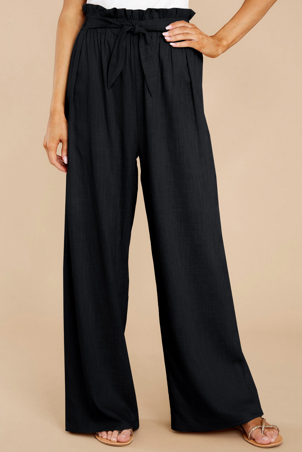 Mid-Waist Wide-Leg Trousers